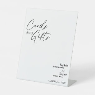 Moderne klassische Hochzeitkarten und Geschenkzeic Sockelschild