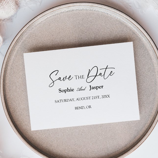 Moderne klassische Hochzeitsflugkarte Save the Dat Date (Von Creator hochgeladen)