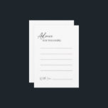 Moderne klassische Hochzeitsratenkarte Hinweiskarte<br><div class="desc">Diese moderne klassische Hochzeitsratenkarte ist ideal für Ihre elegante, moderne Hochzeit. Dieses Design zeichnet sich durch eine schwarze, einfache Kalligraphie aus Set auf einem neutralen, hellweißen Hintergrund aus, um Ihre klassische Hochzeit oder minimalistische Hochzeit im Frühling, Sommer, Herbst oder Winter. Gerne stehen wir Ihnen für Fragen zu diesem Design zur...</div>