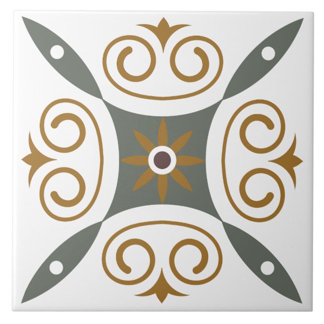 Moderne klassische italienische Mittelmeerkrone Fliese (Vorderseite)