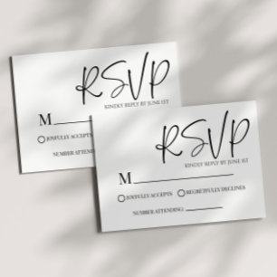 Moderne klassische Minimal einfache Hochzeitskarte RSVP Karte