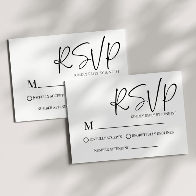 Moderne klassische Minimal einfache Hochzeitskarte RSVP Karte (Von Creator hochgeladen)