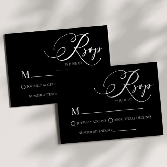 Moderne klassische Minimal einfache Hochzeitskarte RSVP Karte (Von Creator hochgeladen)