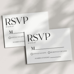Moderne klassische Minimal einfache Hochzeitskarte RSVP Karte