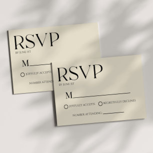 Moderne klassische minimale einfache Hochzeits-RSV RSVP Karte