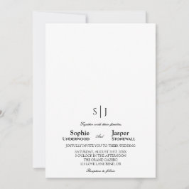 Moderne klassische Minimalistisch-Monogramm-Hochze Einladung