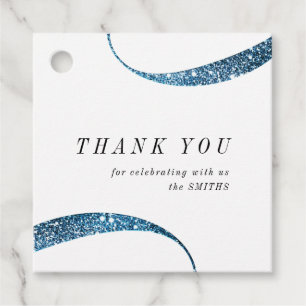 Moderne klassische minimalistische blaue Glitter-D Geschenkanhänger