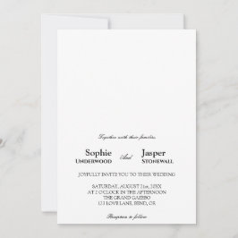 Moderne klassische Minimalistische Hochzeitseinlad Einladung