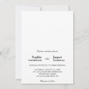 Moderne klassische Minimalistische Hochzeitseinlad Einladung