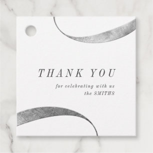 Moderne klassische minimalistische silberne und we geschenkanhänger