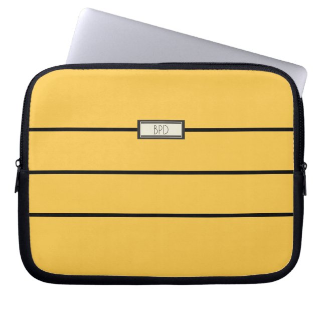 Moderne klassische Mit Monogramm Initialen Stilgel Laptopschutzhülle (Vorderseite)