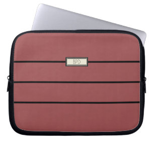Moderne klassische Mit Monogramm Vorstellungen Rot Laptopschutzhülle