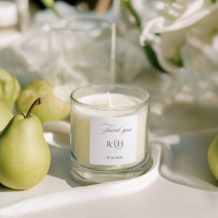 Moderne klassische Monogramm-Dankeschön-Hochzeit-A Quadratischer Aufkleber