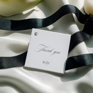 Moderne klassische Monogramm-Dankeschön-Hochzeit  Geschenkanhänger