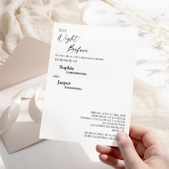Moderne klassische Nacht vor Probe Abendessen Einladung (Von Creator hochgeladen)