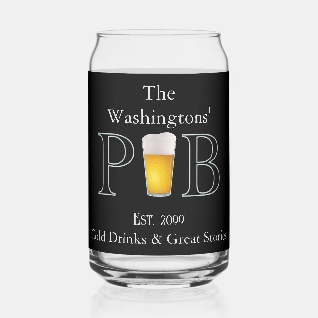 Moderne klassische Pub Drink Brillen Bier kann Dosenglas (Vorderseite)