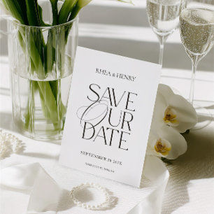 Moderne klassische Save-the-Date-Hochzeitskarte Save The Date
