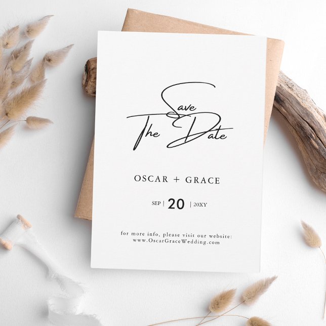 Moderne klassische Schrift Save the Date Einladung (Von Creator hochgeladen)
