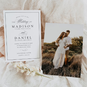 Moderne klassische Script-Hochzeit Einladung