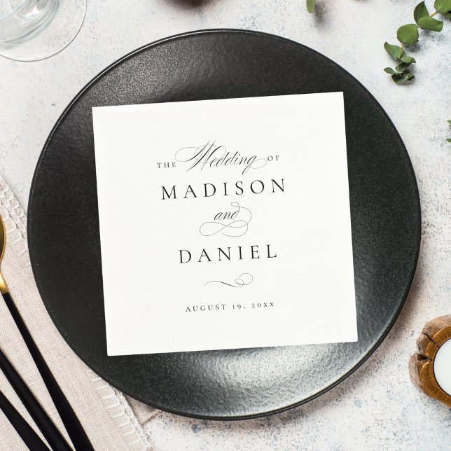 Moderne klassische Script-Hochzeit Serviette (Von Creator hochgeladen)