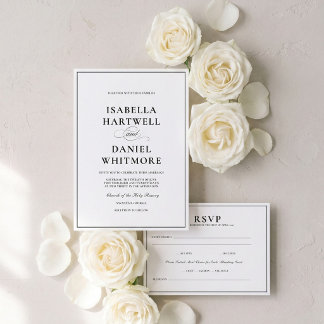 Moderne klassische Serif-Hochzeit Einladung