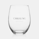 Moderne klassische Trauzeugin Weinglas Ohne Stiel<br><div class="desc">Ein modernes klassisches,  stemless Trauzeugin Glas ist minimalistisch. Ideal für Bachelorette und Brautparty Geschenke.</div>