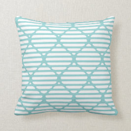 Moderne klassische türkisfarbene Lattice Hour Glas Kissen