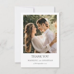 Moderne klassische Typografie-Foto Hochzeit Dankeskarte