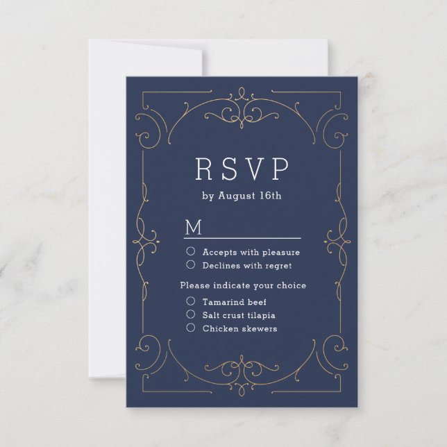 Moderne klassische UAWG für Hochzeiten RSVP Karte (Vorderseite)