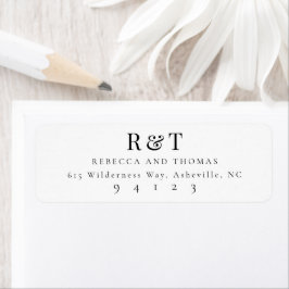 Moderne klassische Wedding Monogram Rücksendeadres