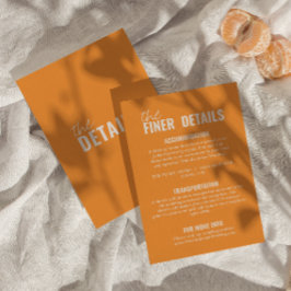 Moderne klassische Whimsikfarbenfrohe Hochzeitsdet Begleitkarte