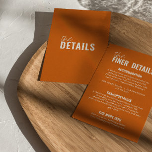 Moderne klassische Whimsikfarbenfrohe Hochzeitsdet Begleitkarte