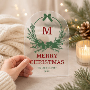Moderne Kleider frohe Weihnachtsakrylkarte Acryleinladungen
