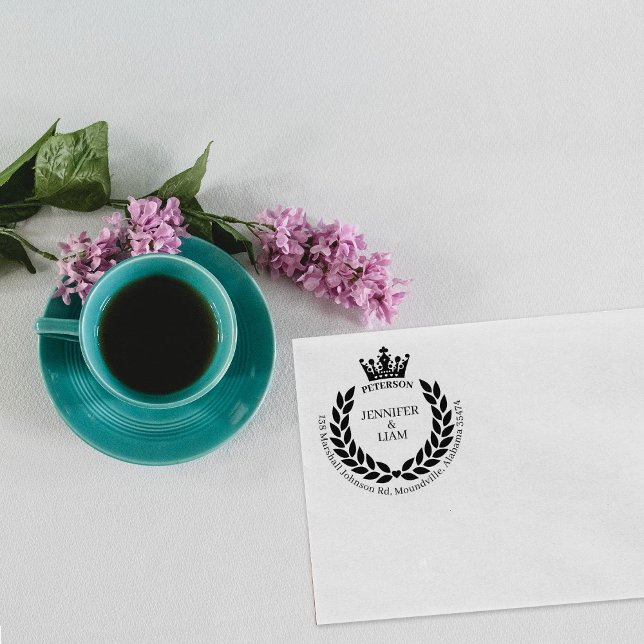 Moderne Kleider- und Kronen-Rücksendeadresse Gummistempel (Von Creator hochgeladen)