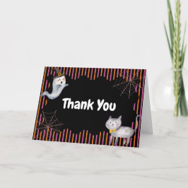 Moderne kleine Boo Ghost Cat Kinderdusche Dankeskarte