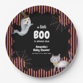 Moderne kleine Boo Ghost Cat Kinderdusche Pappteller