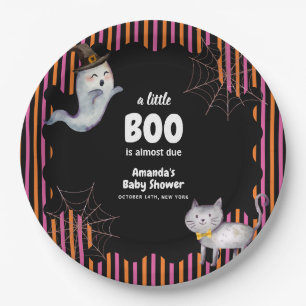 Moderne kleine Boo Ghost Cat Kinderdusche Pappteller