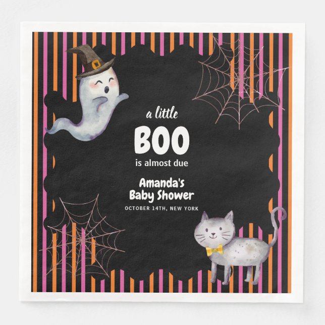Moderne kleine Boo Ghost Cat Kinderdusche Serviette (Vorderseite)