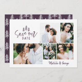 moderne kleine rustikale Hochzeit mit mehreren Fot Save The Date