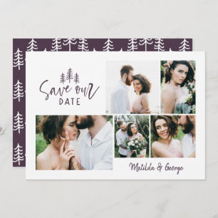 moderne kleine rustikale Hochzeit mit mehreren Fot Save The Date