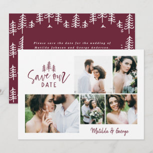 moderne kleine rustikale Hochzeit mit mehreren Fot Save The Date