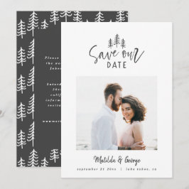 moderne kleine rustikale Hochzeit mit mehreren Fot Save The Date