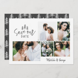 moderne kleine rustikale Hochzeit mit mehreren Fot Save The Date