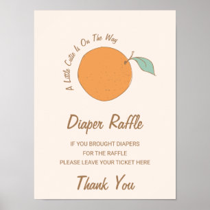 Moderne kleine Süße auf dem Weg Windel-Raffle-Schi Poster