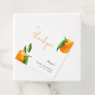Moderne kleine Süsse Citrus Baby Dusche Vielen Dan Geschenkanhänger