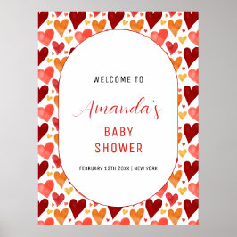 Moderne kleine Sweetheart Babydusche Willkommen Poster