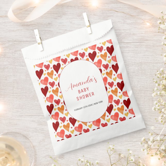 Moderne kleine Sweetheart Valentine Baby Dusche Geschenktütchen (Ausgeschnitten)