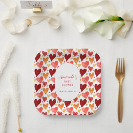 Moderne kleine Sweetheart Valentine Baby Dusche Pappteller