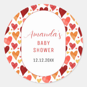 Moderne kleine Sweetheart Valentine Baby Dusche Runder Aufkleber