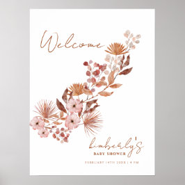 Moderne kleine Wildblume Boho Kinderdusche Willkom Poster